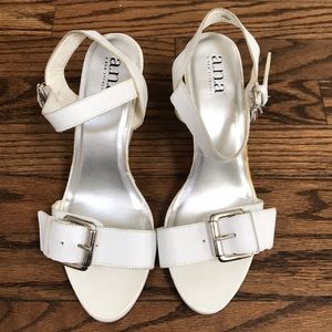 White wedge sandals